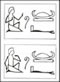 Египетский иероглиф (сверху вниз и справа налево), включающий изображения рыбацкой лодки и сети, вытянутой руки, скрученной веревки и сидящего человека - переводчика. Он сначала получает сообщение на иностранном языке (вверху), а затем передает его на своем языке (внизу). [Гардинер]